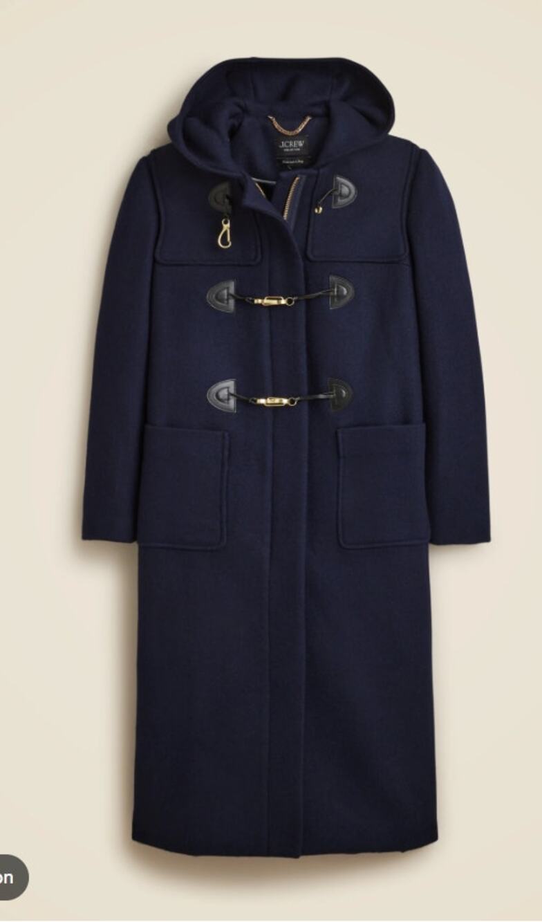 J.Crew Collection Toggle Coat in Italian Fall Blanket Wool Navy size 12 NWT